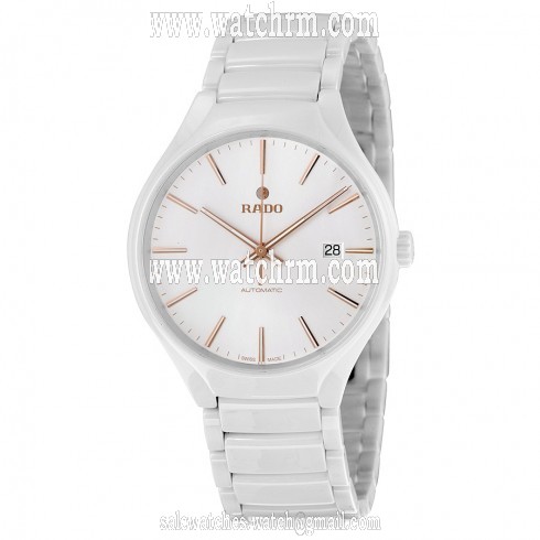 Rado True Automatic White Dial White Ceramic Unisex Watch R27058112