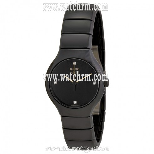 Rado True Black Dial Diamond Ceramic Ladies Watch R27655752