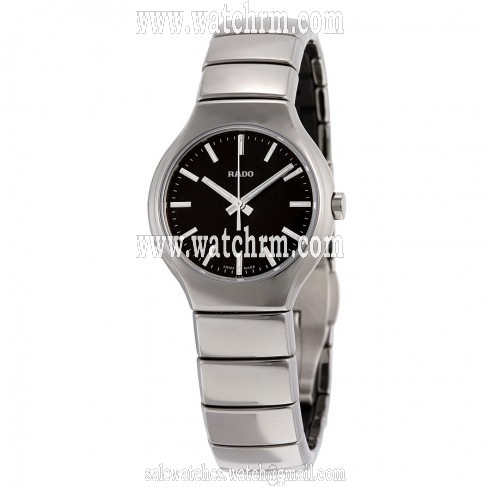 Rado True Black Dial Platinum-tone Ceramic Unisex Watch R27656162