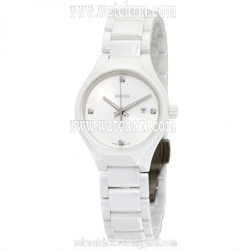 Rado True High-tech White Ceramic Diamond Ladies Watch R27061712