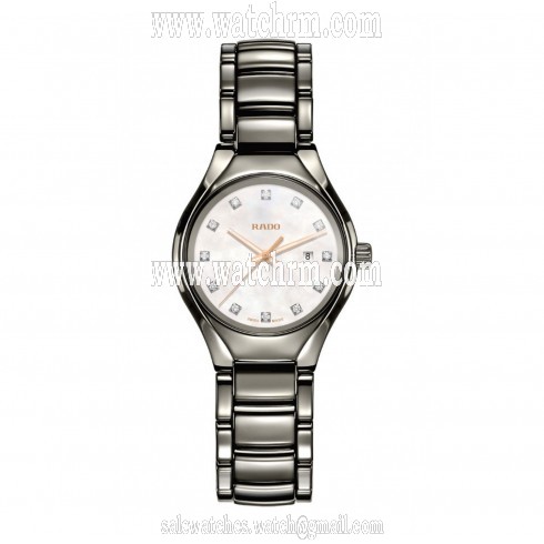 Rado True Quartz MOP Dial Plasma High-tech Ceramic Ladies Watch R27060902