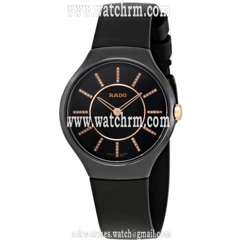 Rado True Thinline Black Diamond Dial Ladies Watch R27742709