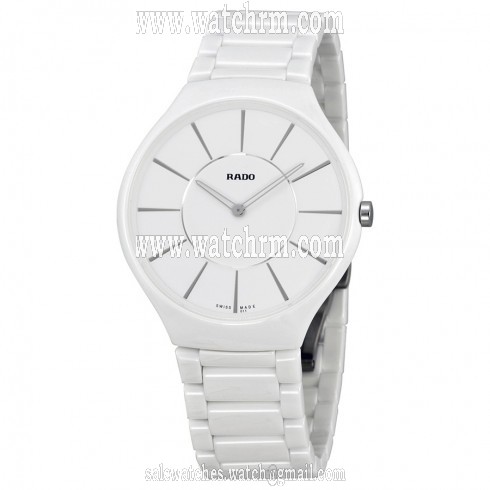 Rado True Thinline White Dial White Ceramic Ladies Watch R27957112