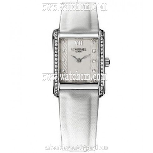 Raymond Weil Don Giovanni Silver Dial White Leather Ladies Watch 58731-SLS-00685