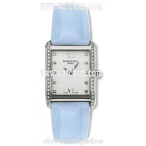 Raymond Weil Don Giovanni White Dial Blue Leather Ladies Watch 58731-SLS-00385