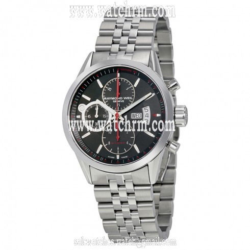 Raymond Weil Freelancer Black Dial Chronograph Stainless Steel Automatic Men's Watch 7730-ST-20041