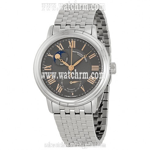 Raymond Weil Freelancer Phase De Lune Grey Dial Steel Men's Watch 2839-ST5-00609