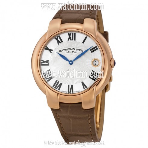 Raymond Weil Jasmine Silver Dial Brown Leather Strap Ladies Watch 5235-PC5-01659