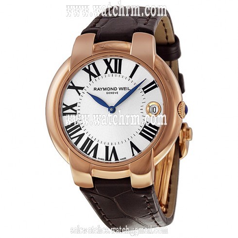 Raymond Weil Jasmine Silver Dial Gold PVD Steel Brown Leather Ladies Watch 5235-PC5-00659
