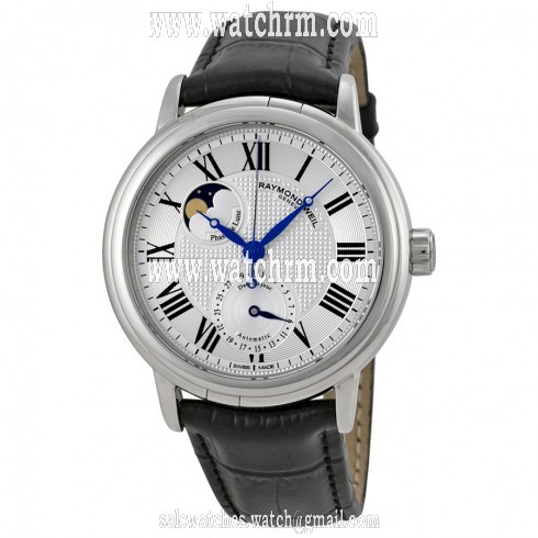 Raymond Weil Maestro Automatic Moon Phase Leather Men's Watch 2839-STC-00659