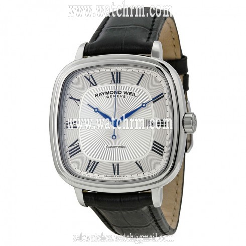 Raymond Weil Maestro Automatic Silver Dial Black Leather Men's Watch 2867-STC-00659