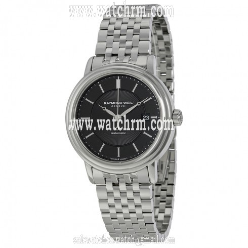 Raymond Weil Maestro Black Dial Stainless Steel Men's Watch 2847-ST-20001