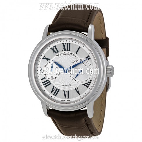 Raymond Weil Maestro Silver Dial Brown Leather Men's Watch 2846-STC-00659