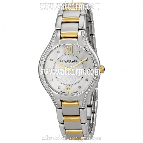 Raymond Weil Noemia Mother Of Pearl Diamond Dial Two Tone Stainless Steel Ladies Watch 5132-SPS-00985