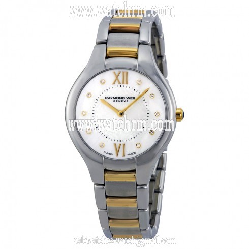 Raymond Weil Noemia Mother of Pearl Diamond Dial Two Tone Stainless Steel Ladies Watch 5132-STP-00985