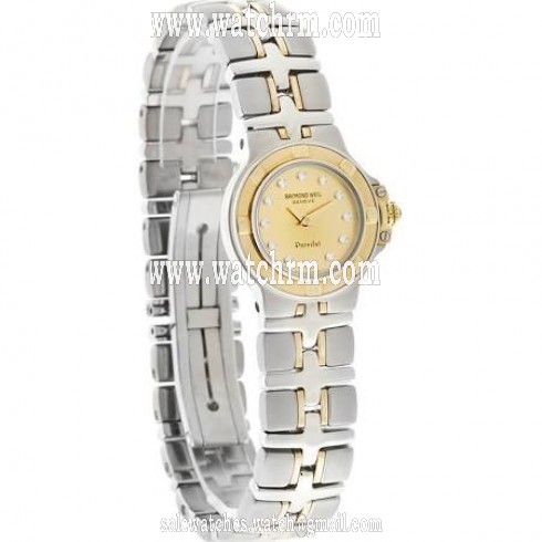 Raymond Weil Parsifal Gold Dial Two-tone Steel Ladies Watch 9690D-CH
