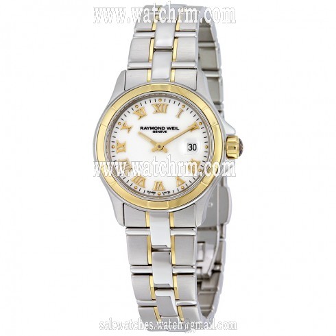 Raymond Weil Parsifal White Dial Stainless Steel and 18k Yellow Gold Ladies Watch 9460-SG-00308