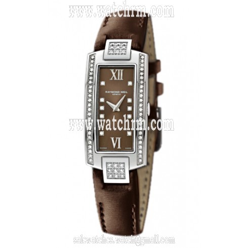 Raymond Weil Shine Brown Dial Brown Leather Ladies Watch 1500-ST2-00775