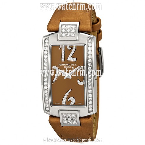 Raymond Weil Shine Diamond Bronze Dial Steel with Brown Strap Ladies Watch 1800-ST2-05783