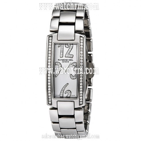 Raymond Weil Shine Diamond Stainless Steel with Red Strap Ladies Watch 1500-ST1-05383