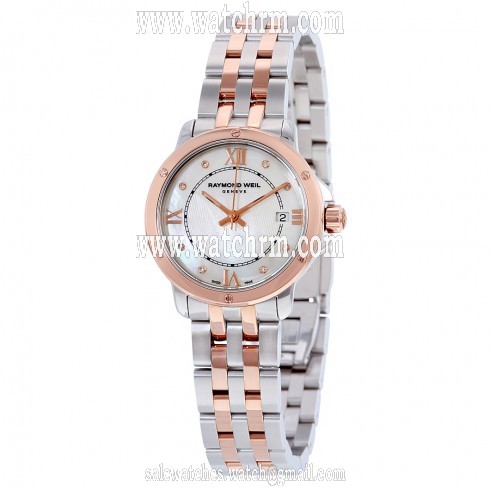 Raymond Weil Tango Mother of Pearl Diamond Dial Two-tone Ladies Watch 5391-SB5-00995