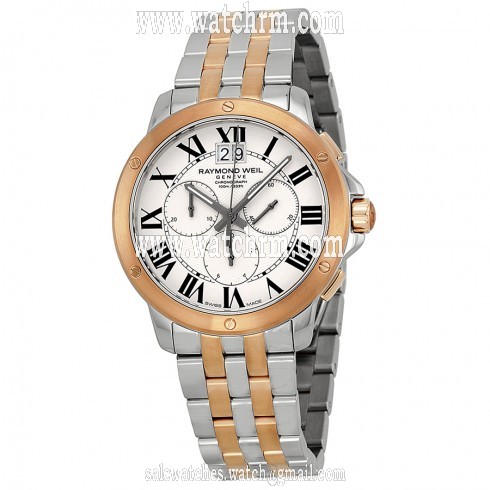Raymond Weil Tango Off White Dial Two Tone Men's Watch 4891-SP5-00660