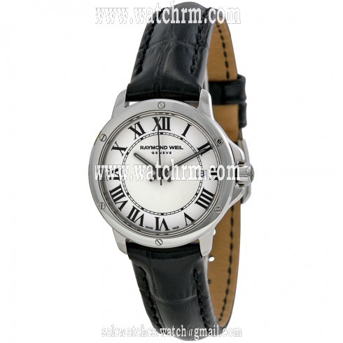Raymond Weil Tango White Dial Black Leather Ladies Watch 5391-L1-00300