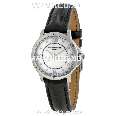 Raymond Weil Tango White Dial Black Leather Ladies Watch 5391-L1-00995