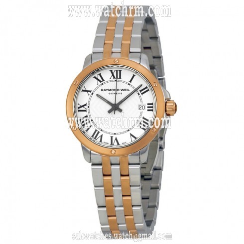 Raymond Weil Tango White Dial Steel and Rose Gold PVD Ladies Watch 5391-SP5-00300
