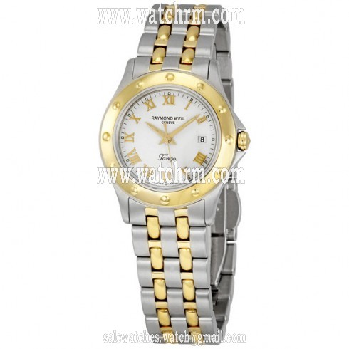 Raymond Weil Tango White Dial Two Tone Ladies Watch 5390-STP-00308