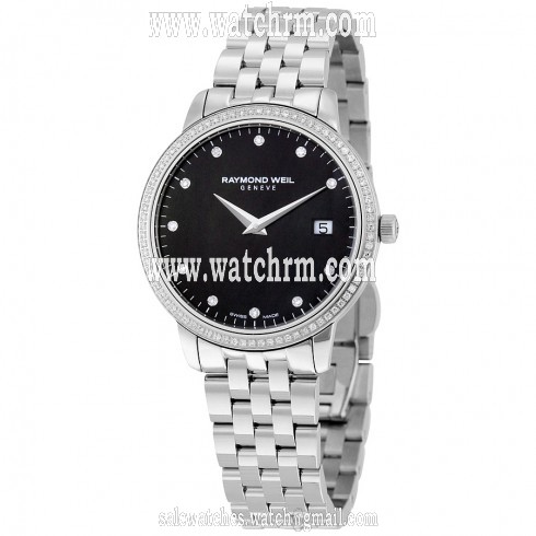 Raymond Weil Tocatta Black Dial Stainless Steel Ladies Watch 5388-STS-20081
