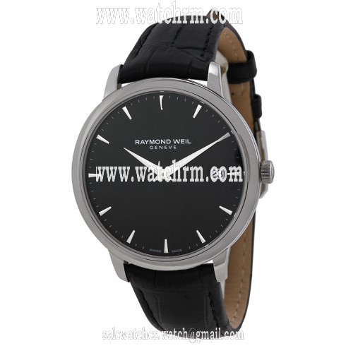 Raymond Weil Toccata Black Dial Black Leather Strap Men's Watch 5588-STC-20001