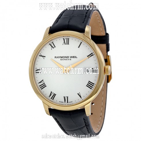 Raymond Weil Toccata White Dial Black Leather Strap Men's Watch 5588-PC-00300