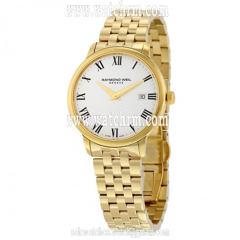 Raymond Weil Toccata White Dial Yellow Gold PVD Men's Watch 5488-P-00300