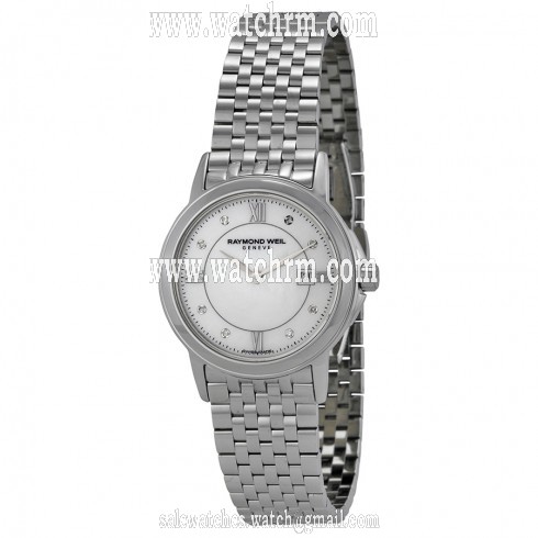 Raymond Weil Tradition Mother of Pearl Dial Stainless Steel Diamond Ladies Watch 5966-ST-00995