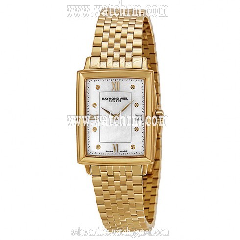 Raymond Weil Tradition White Dial Gold Plated Stainless Steel Ladies Watch 5956-P-00995