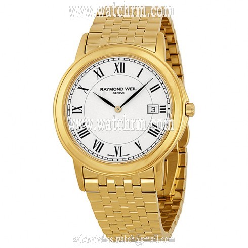 Raymond Weil Tradition White Dial Yellow Gold PVD Stainless Steel Men's Watch 5466-P-00300