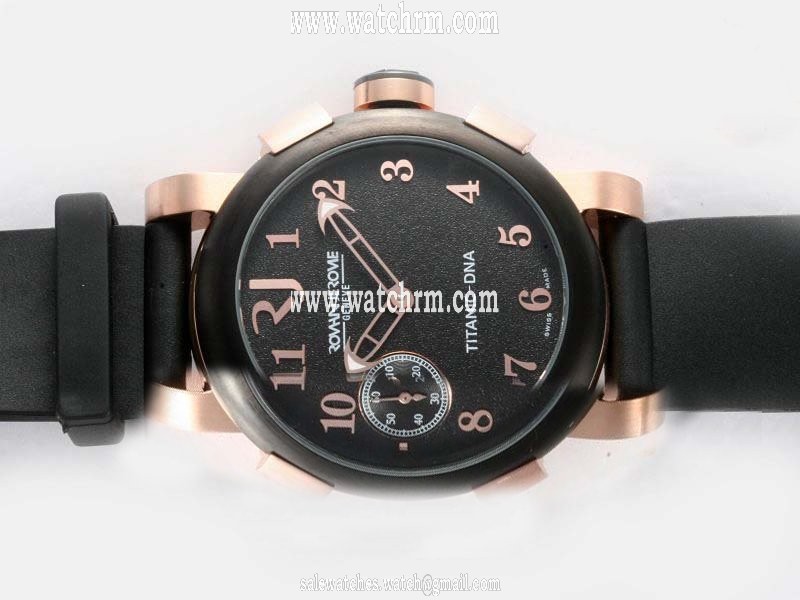 Romain Jerome Ceramic variations 1451 Round Rose Gold Case Mens Watch