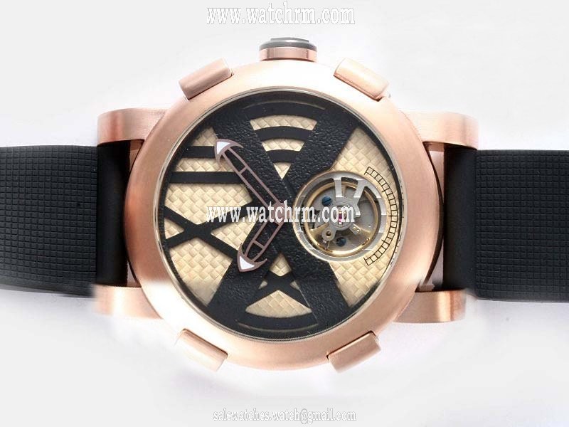 Romain Jerome Ceramic variations TO.T.BBBBB.00.BB Automatic Rose Gold Bezel Watch