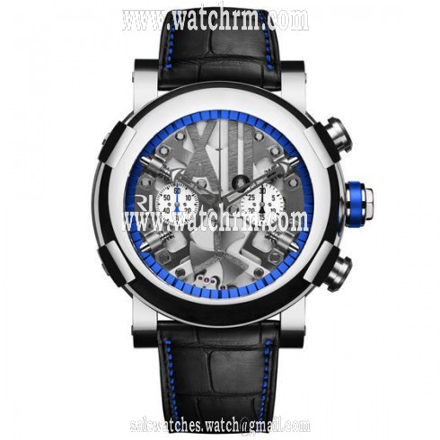 Romain Jerome Steampunk Limited Edition "Heat" Skeleton Dial Black Rubber Men's Watch RJ.T.CH.SP.005.05