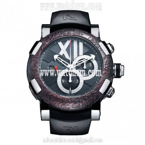 Romain Jerome Titanic DNA Black Dial Rusted Steel Rubber Men's Watch CHTOXY311BB00