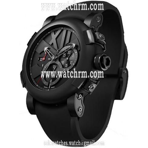 Romaine Jerome Titanic DNA Black Dial Chronograph Black Rubber Men's Watch CH.T.BBBBB.00