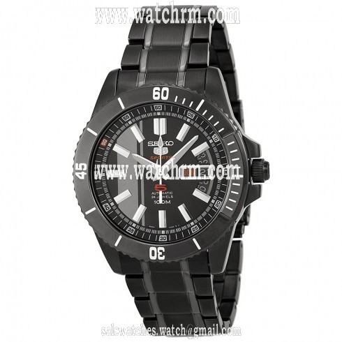 Seiko 5 Automatic Black Dial Black PVD Men's Watch SRP429
