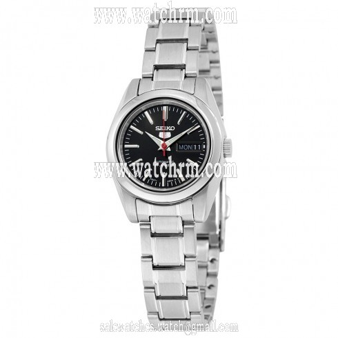 Seiko 5 Automatic Black Dial Stainless Steel Ladies Watch SYMK17
