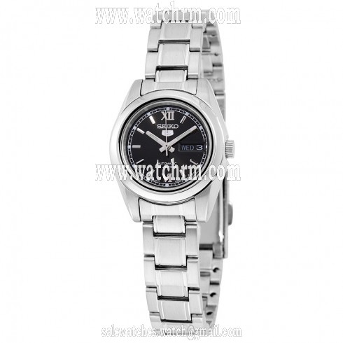 Seiko 5 Automatic Black Dial Stainless Steel Ladies Watch SYMK27K1S