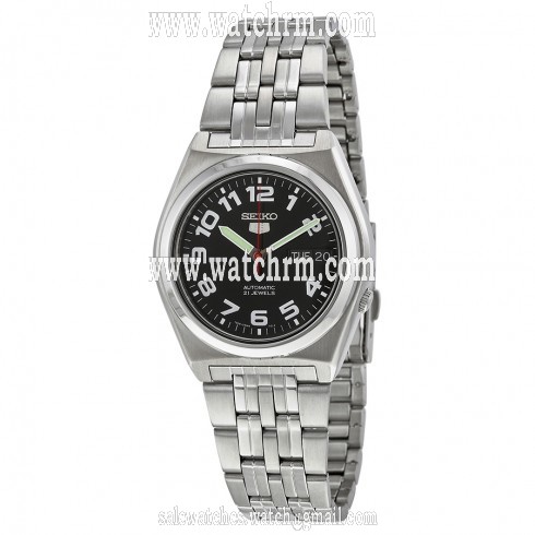 Seiko 5 Automatic Black Dial Stainless Steel Men's Watch SNK657