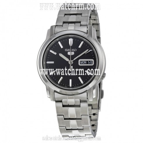 Seiko 5 Automatic Black Dial Stainless Steel Men's Watch SNKK71