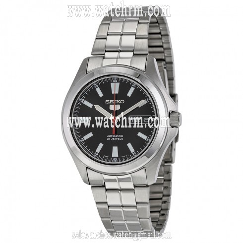 Seiko 5 Automatic Black Dial Stainless Steel Men's Watch SNKL09