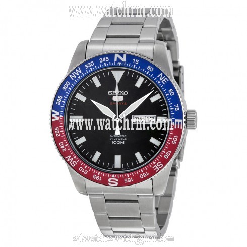 Seiko 5 Automatic Black Dial Stainless Steel Men's Watch SRP661