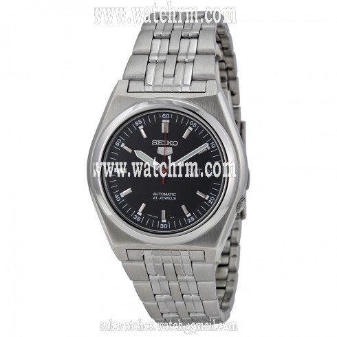 Seiko 5 Automatic Black Dial Stainless Steel Men's Watch SNK649K